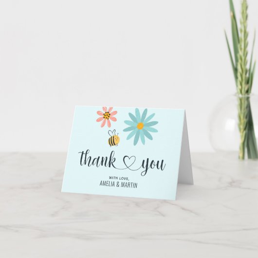 ハニービー ベイビーシャワー 折りたとう式サンキューカード サンキューカード (正面)