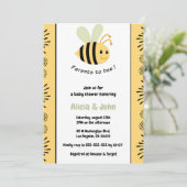ハニービー ベイビー シャワーパーティー 招待状 男女共用 バンブルビー (スタンド正面)