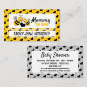 ハニービー、ベビーシャワー チケット 招待状 (正面/裏面)