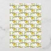 ハニービー、ベビーシャワー、蜂蜜が途中にある 箔招待状 (裏面)