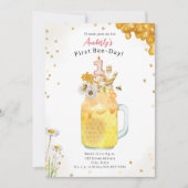 ハニービー ミルクシェイク ファースト バースデー 招待状 (正面)