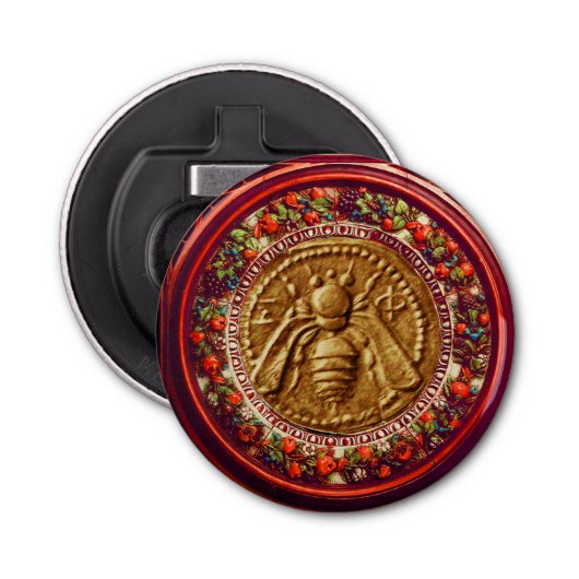 ハニービー/レッドグリーンフィレンツェフローラ冠 栓抜き (正面)