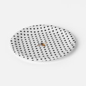 ハニービー |レトロ白黒の水玉模様 ペーパープレート (アングル)