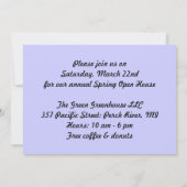 ハニービー＆ワイルドフラワーズ ライラック ビジネスアナウンスメント 招待状 (裏面)