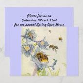 ハニービー＆ワイルドフラワーズ ライラック ビジネスアナウンスメント 招待状 (正面/裏面)