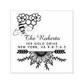 ハニービー | ヴィンテージファミリ名& セルフインキングスタンプ (デザイン)