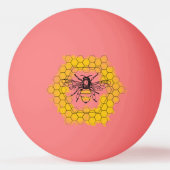 ハニービー（昆虫）マルハナバチトレンディー夏と春 卓球ボール (裏面)