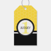 ハニービー（昆虫）マルハナバチファースト誕生日ベビーシャワー ギフトタグ (裏面)