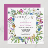 ハニービー |花嫁のブライダルシャワー 招待状 (正面/裏面)
