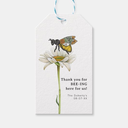 ハニービー 親からビー ベイビーシャワーのギフトタグ | 親愛なる ギフトタグ (正面)