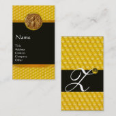 ハニービー，養蜂家モノグラム 名刺 (正面/裏面)