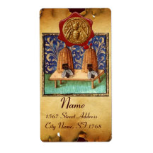 ハニービー，養蜂家レッドワックスシール，ブラウンパーチメント