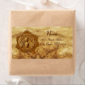 ハニービー，養蜂家ワックスシール，ブラウンパーチメント ラベル (インサイチュ)