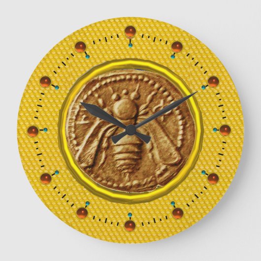 ハニービー,養蜂家 ラージ壁時計 (正面)