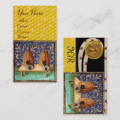 ハニービー，養蜂家，養蜂家モノグラム 名刺 (正面/裏面)