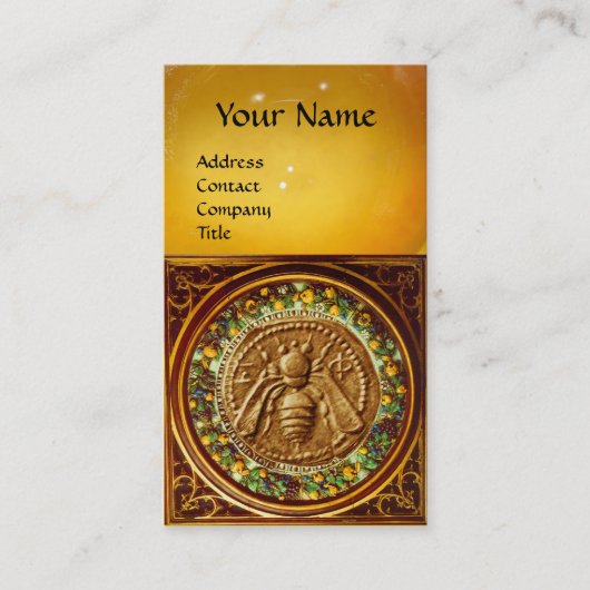 ハニービー，養蜂家，養蜂家養蜂家モノグラム 名刺 (正面)