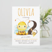 ハニービー　２歳の誕生日パーティーへのご招待 招待状 (スタンド正面)