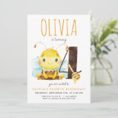 ハニービー 4歳の誕生日招待状 招待状 (スタンド正面)