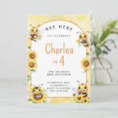 ハニービー 4歳の誕生日 招待状 (スタンド正面)