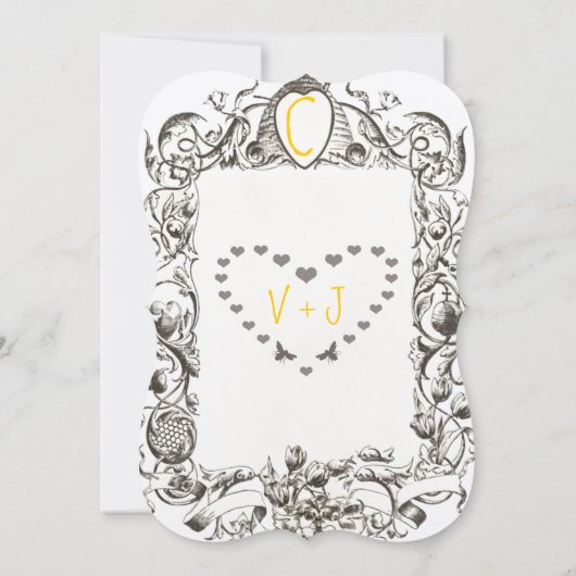 ハニーファームバ素朴ーンのまわりにハイブフローラ 招待状 (裏面)