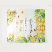 ハニーブライダルシャワー 花嫁になる人イエロー花 タペストリー (正面(横))