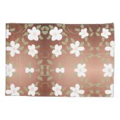 ハニーブラウンの花の咲く枕ケース 枕カバー (裏面)