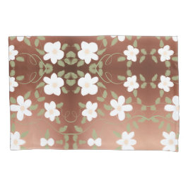 ハニーブラウンの花の咲く枕ケース 枕カバー