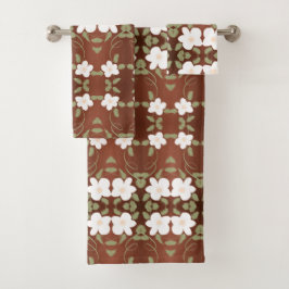 ハニーブラウンフローラタオルセット バスタオルセット