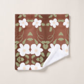 ハニーブラウンフローラタオルセット バスタオルセット (ウォッシュタオル)