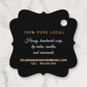 ハニーブラックと金ゴールドエレガントスクリプトhangtag フェイバータグ (裏面)