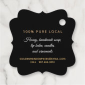 ハニーブラックと金ゴールドエレガントスクリプトhangtag フェイバータグ (裏面)
