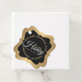 ハニーブラックと金ゴールドエレガントスクリプトhangtag フェイバータグ (インサイチュ)