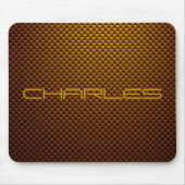 ハニーブラックカーボンファイバーのパーソナライズパターン（の模様が）ある マウスパッド (正面)