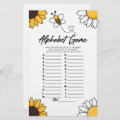 ハニーブンブンいう音ビーアルファベット赤ちゃんシャワーゲーム 便箋 (正面/裏面)