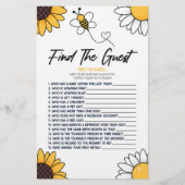 ハニーブンブンいう音ビーゲスト赤ちゃんシャワーのゲームを見つける 便箋 (正面)