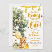ハニーベアが一誕生日 招待状 (正面)