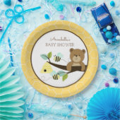 ハニーベアとのまわりにベビーシャワープレート ペーパープレート (パーティー)