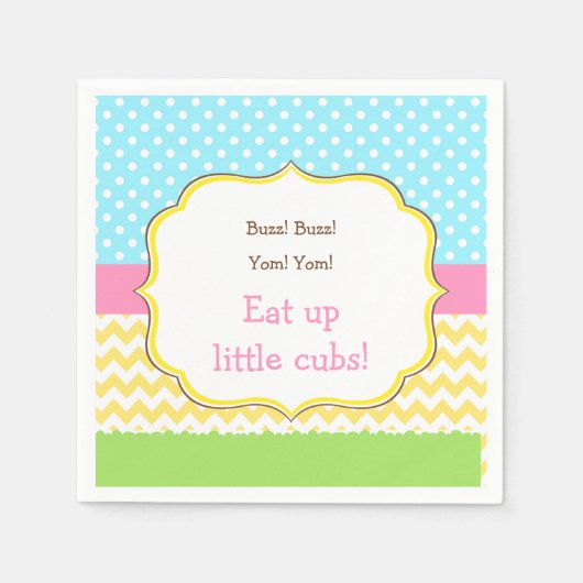 ハニーベアとのまわりに誕生日 スタンダードカクテルナプキン (正面)