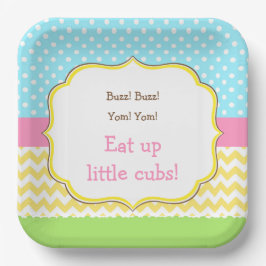 ハニーベアとのまわりに誕生日 ペーパープレート