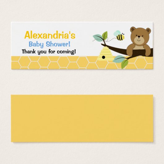 ハニーベアとハニースキニー名刺メッセージカード (正面&裏面)