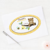 ハニーベアとビーカスタムオーバルフェイスステッカー 楕円形シール (封筒)