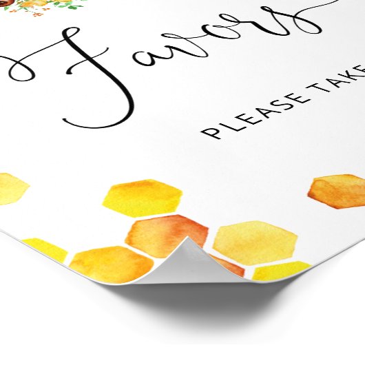 ハニーベアは赤ちゃんシャワーのポスターを好む ポスター (角)