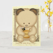 ハニーベアカスタムグリーティングカード カード (黄色い花)