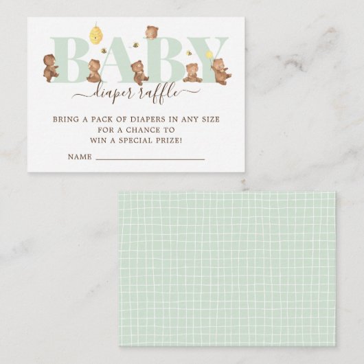 ハニーベアーおむつラッフルエンクロージャカード エンクロージャーカード (正面/裏面)