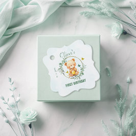 ハニーベアーキュートグリーンリーボーイハッピーバースデー フェイバータグ