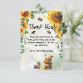 ハニーベアーバースデーパーティーサンキューカード サンキューカード (スタンド正面)