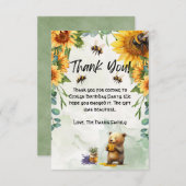 ハニーベアーバースデーパーティーサンキューカード サンキューカード (正面/裏面)