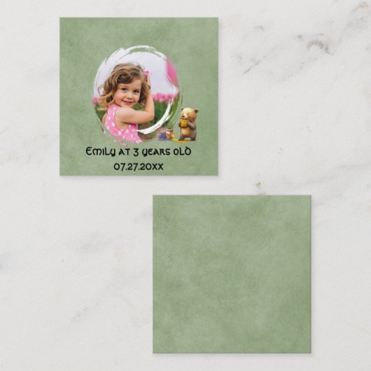 ハニーベアーバースデーパーティー エンクロージャーカード (正面/裏面)