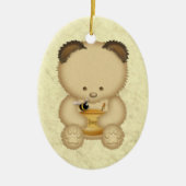 ハニーベアーパーソナライズされたオーナメント セラミックオーナメント (正面)