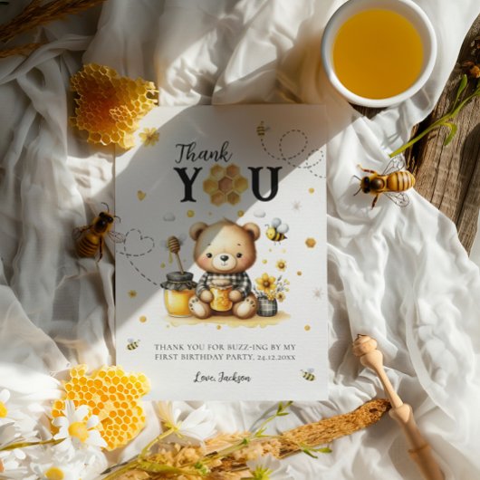 ハニーベアービー1歳男女兼用誕生日の日 サンキューカード